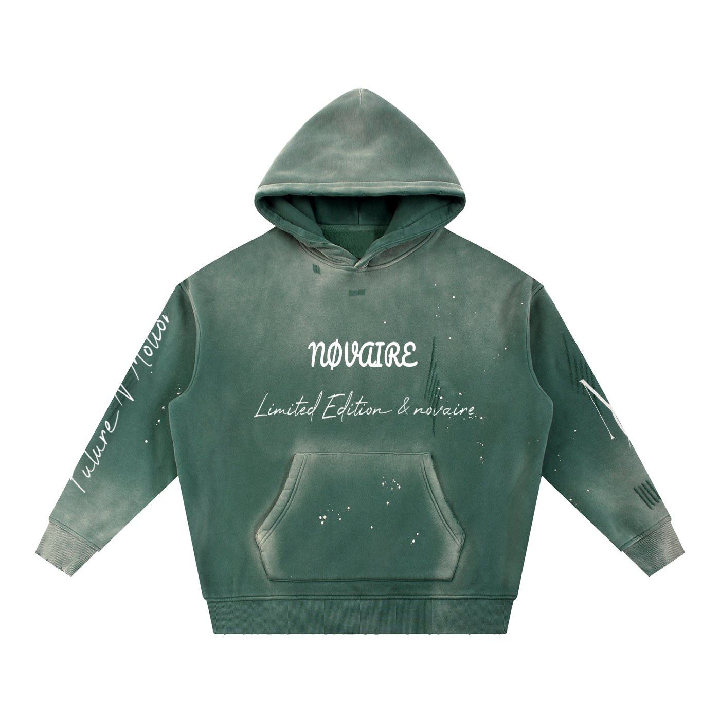Vintage Washed Frayed Fleece Hoodie