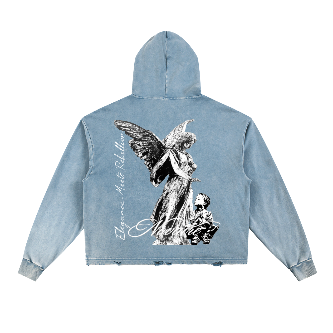Vintage Washed Frayed-Hem Hoodie