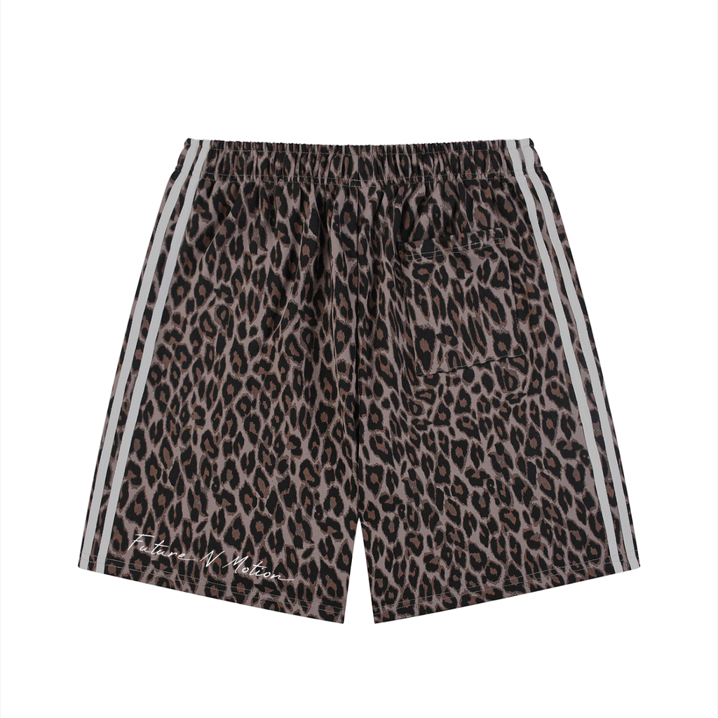 Unisex Heavyweight Leopard Drawstring Shorts