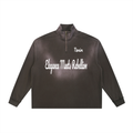 Sun Fade Raw Edge Quarter-Zip Sweatshirt