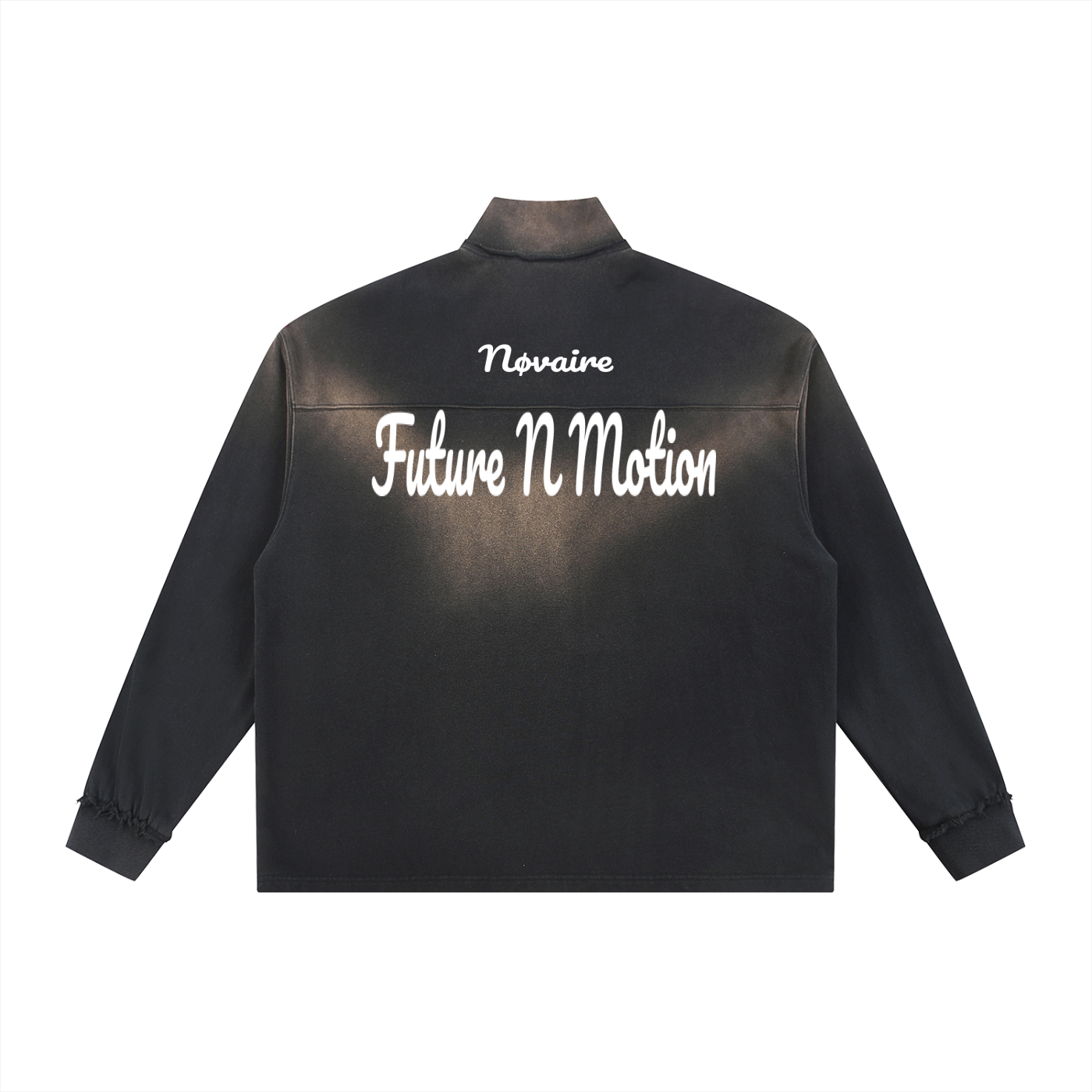 Sun Fade Raw Edge Quarter-Zip Sweatshirt