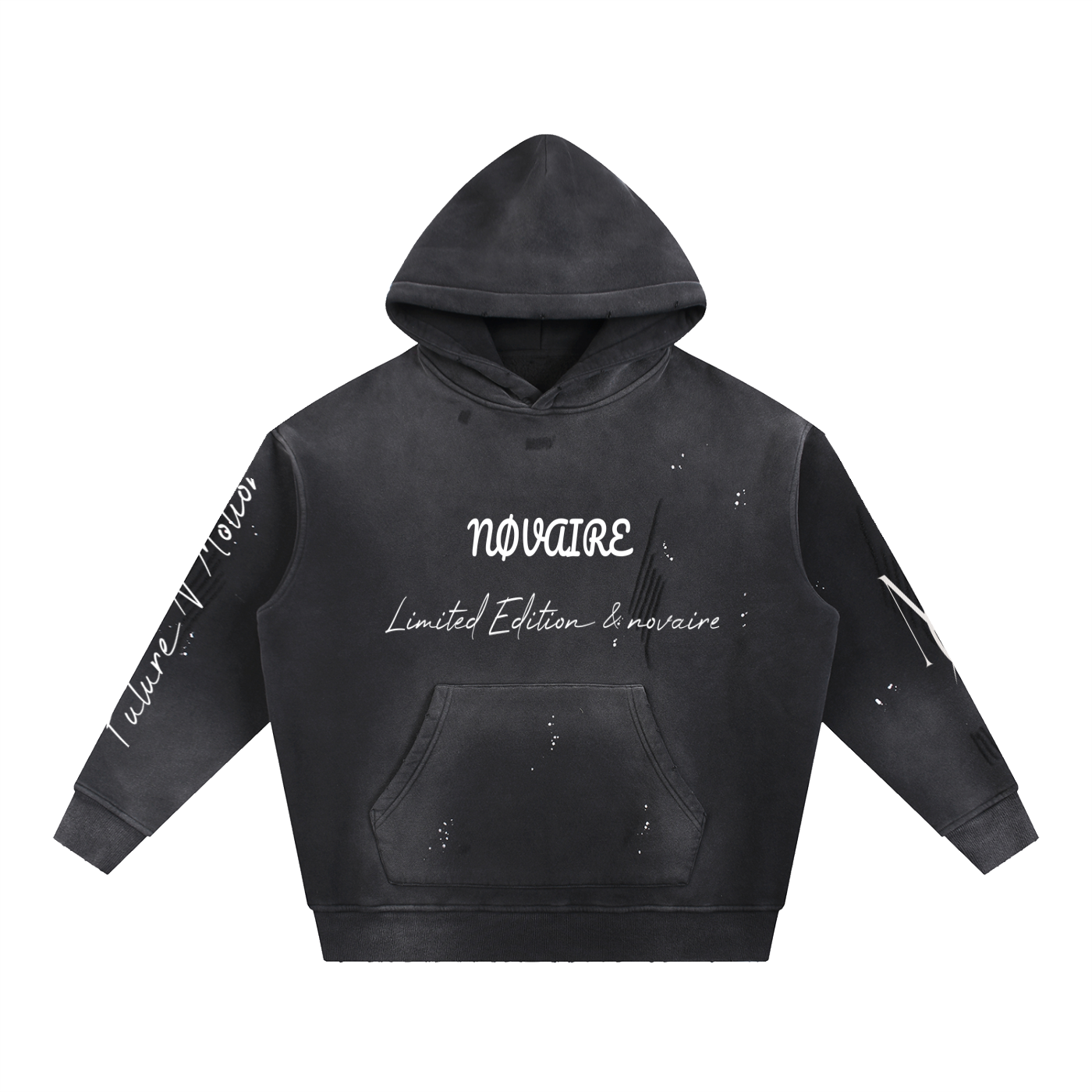 Vintage Washed Frayed Fleece Hoodie