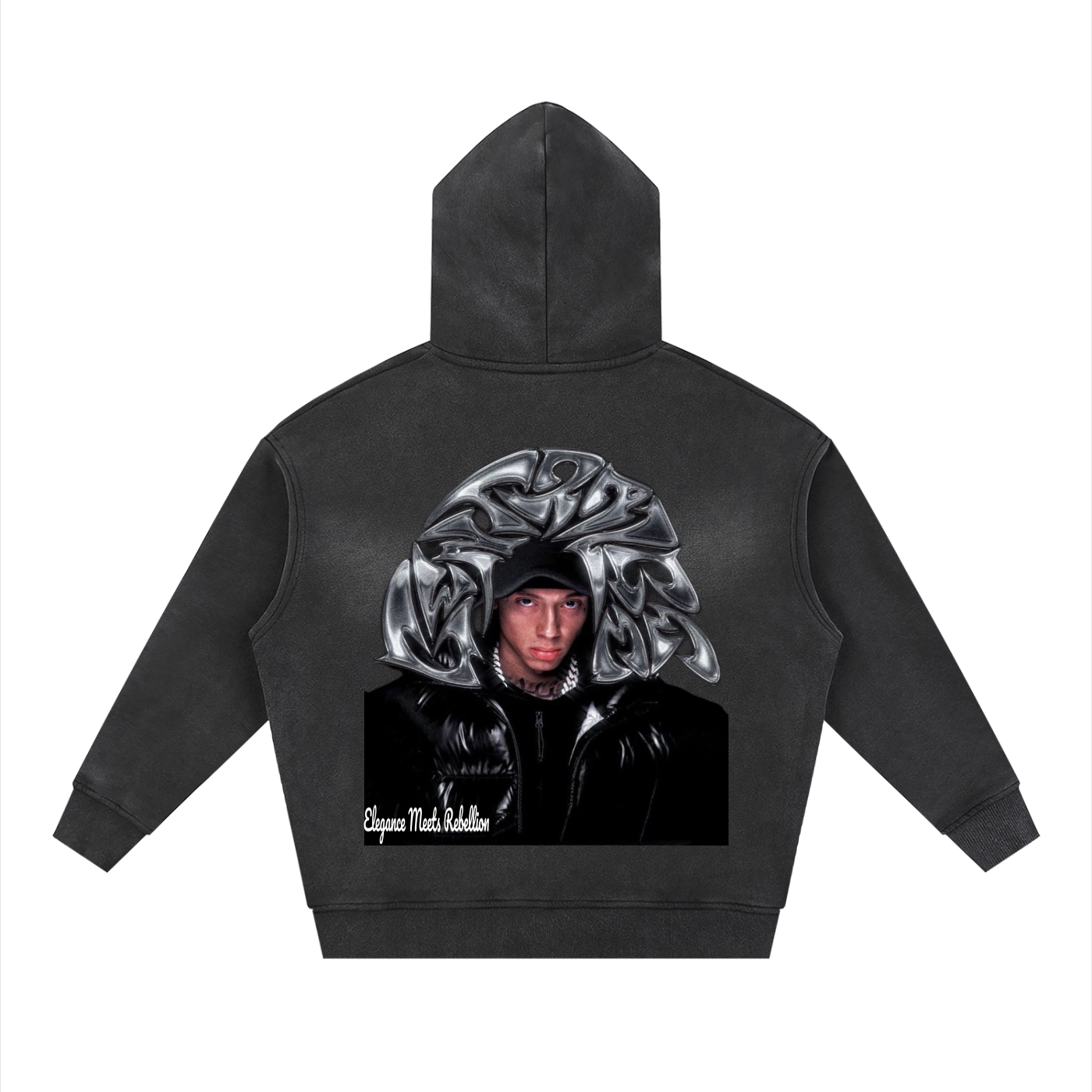 Sunfade Two-way Zipper Boxy Fleece Hoodie