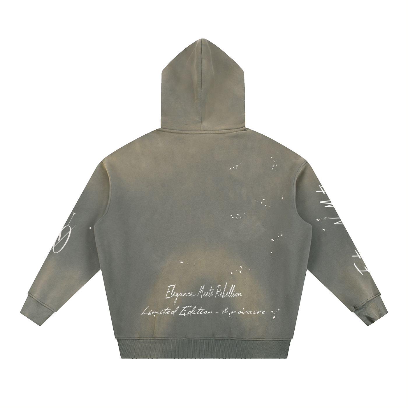 Vintage Washed Frayed Fleece Hoodie