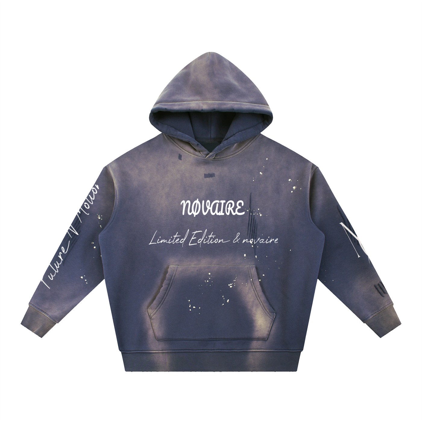 Vintage Washed Frayed Fleece Hoodie