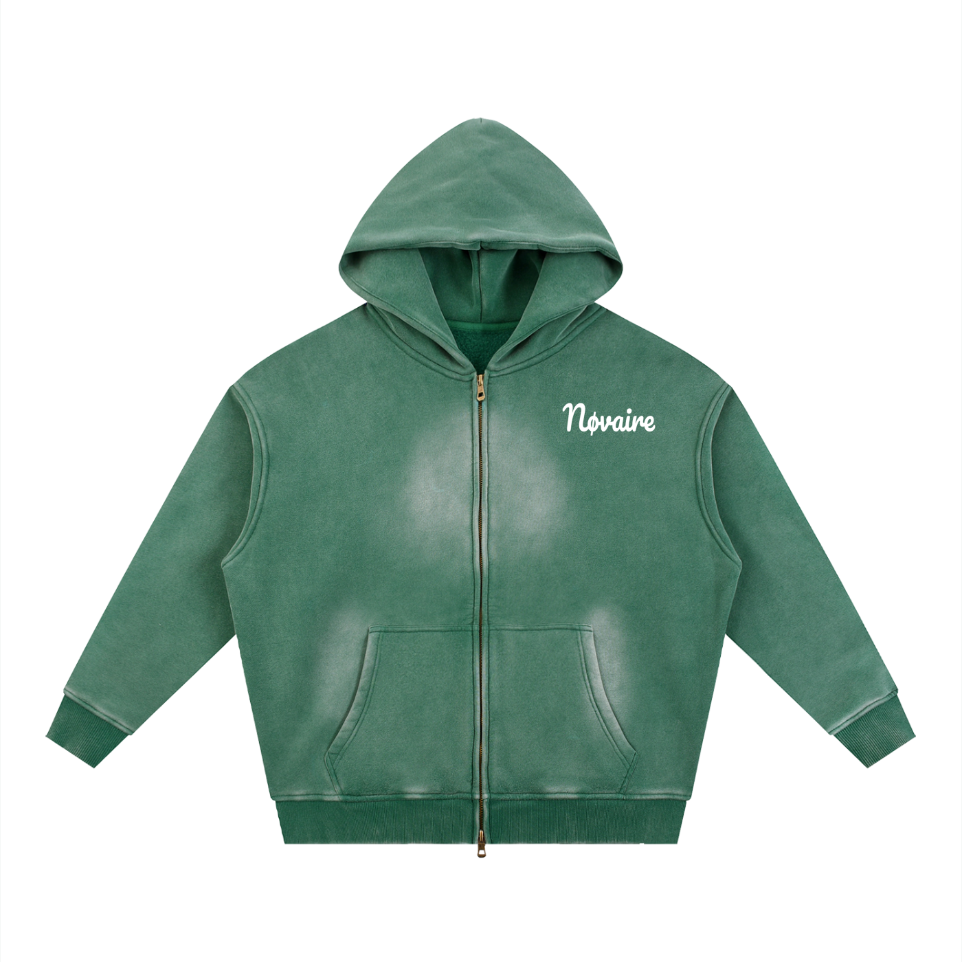 Sunfade Two-way Zipper Boxy Fleece Hoodie