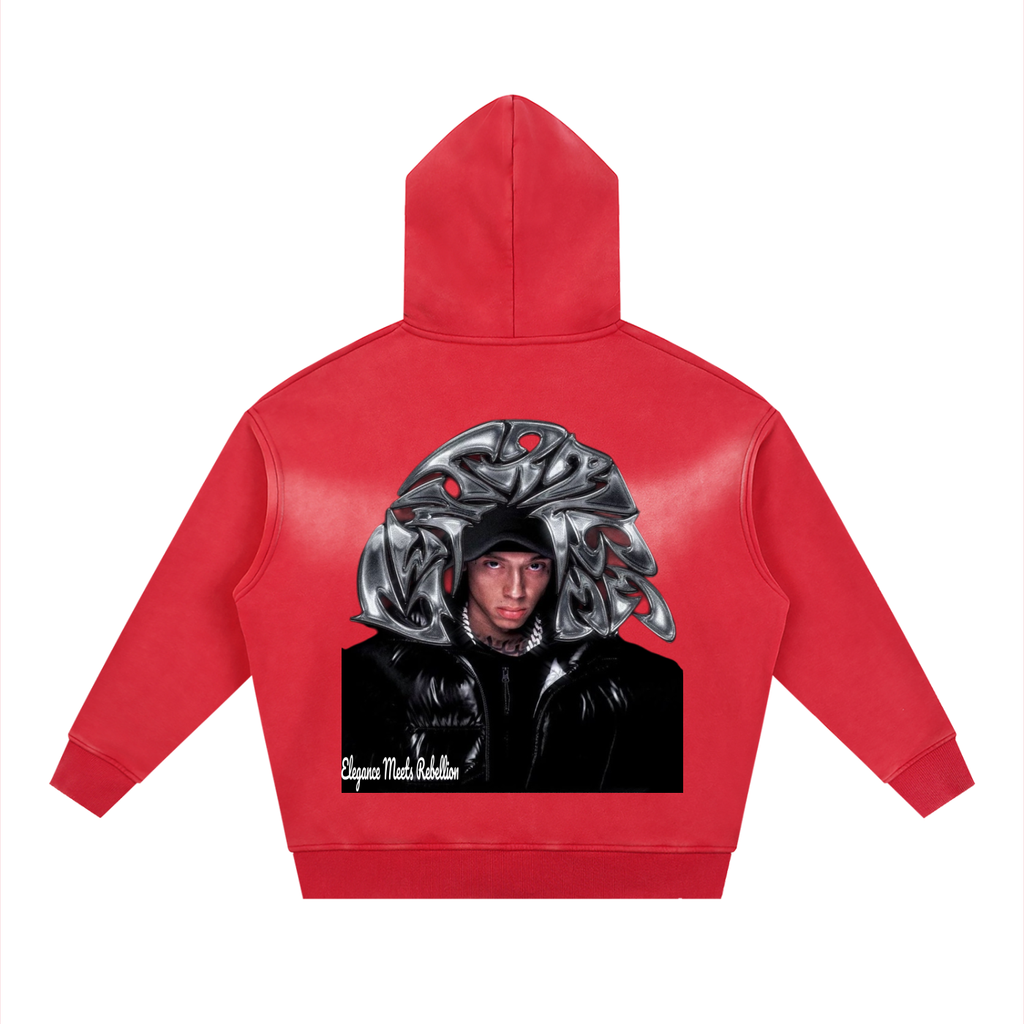Sunfade Two-way Zipper Boxy Fleece Hoodie