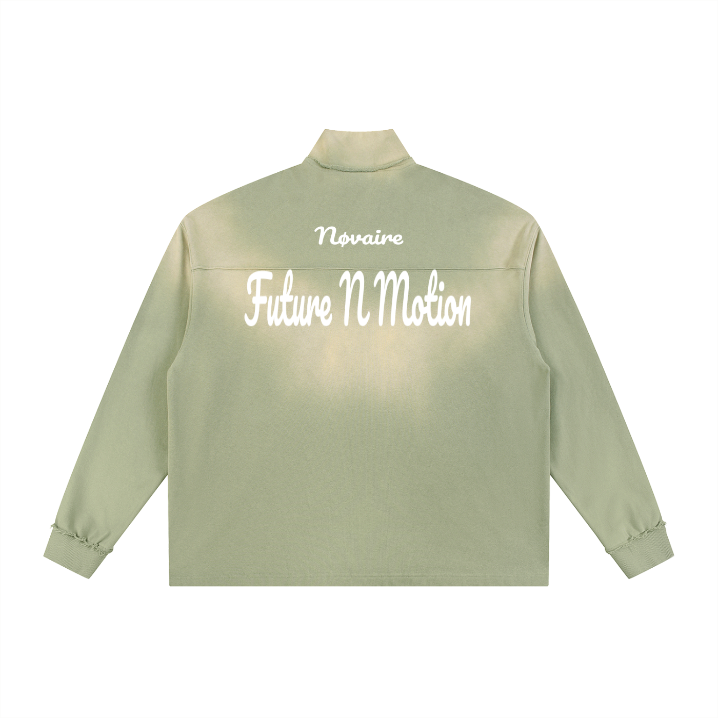 Sun Fade Raw Edge Quarter-Zip Sweatshirt