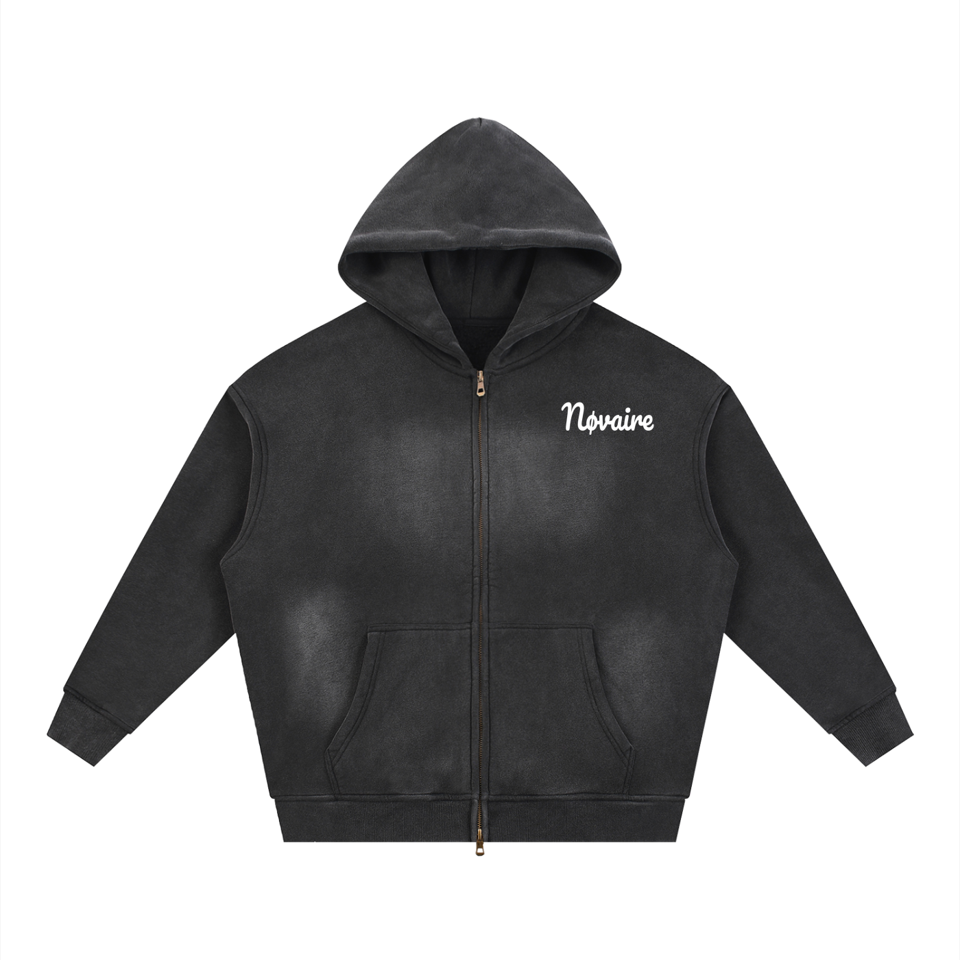 Sunfade Two-way Zipper Boxy Fleece Hoodie