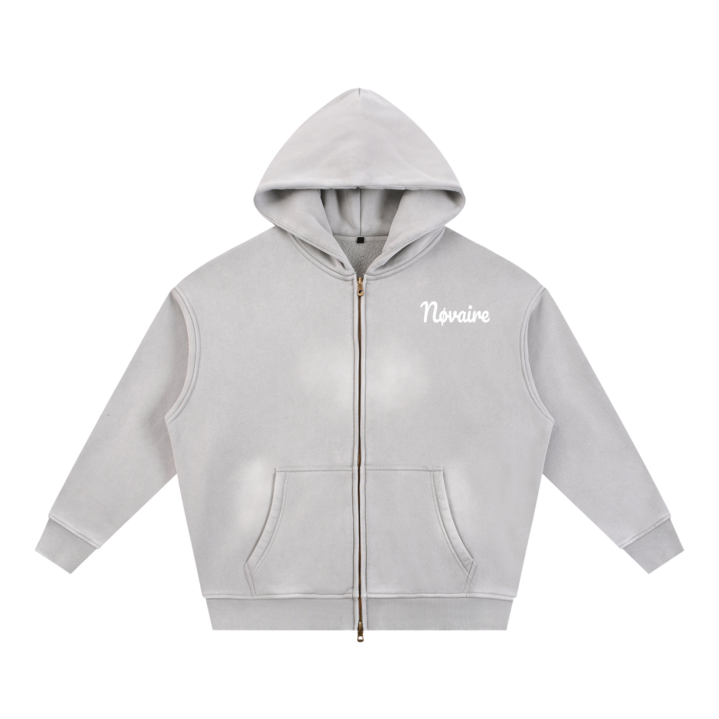 Sunfade Two-way Zipper Boxy Fleece Hoodie